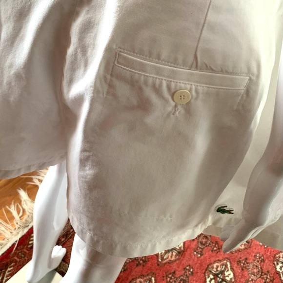 Lacoste 100% white cotton official tennis scort mini short skirt Eur 44 US Large - Picture 12 of 14